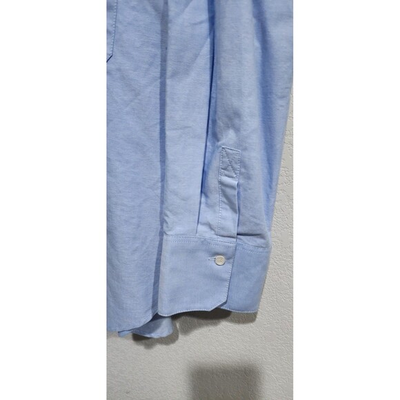 ZARA WOMAN OVERSIZED SATIN EFFECT POPLIN BUTTON DOWN SHIRT BLUE L - Picture 8 of 13